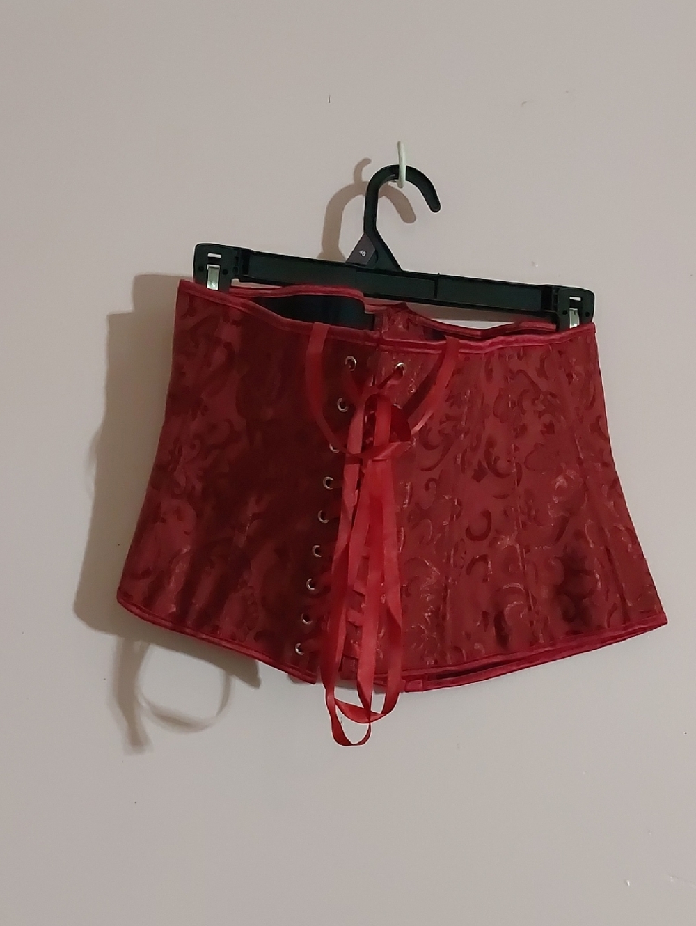 Red Lace-Up Brocade Waist Cincher/ Corset Size 2x New Without Tags